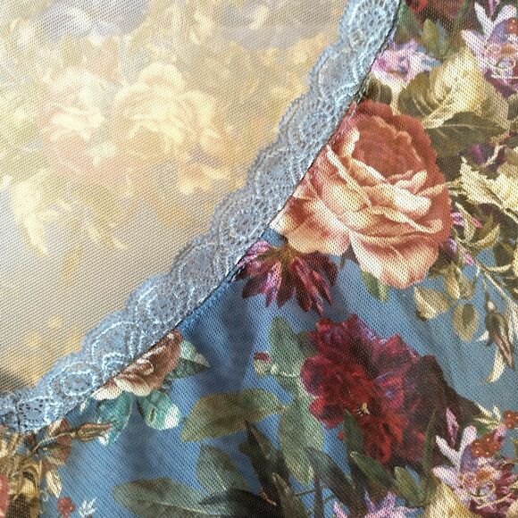 Floral Blue Women's Top - Picture 4 of 7